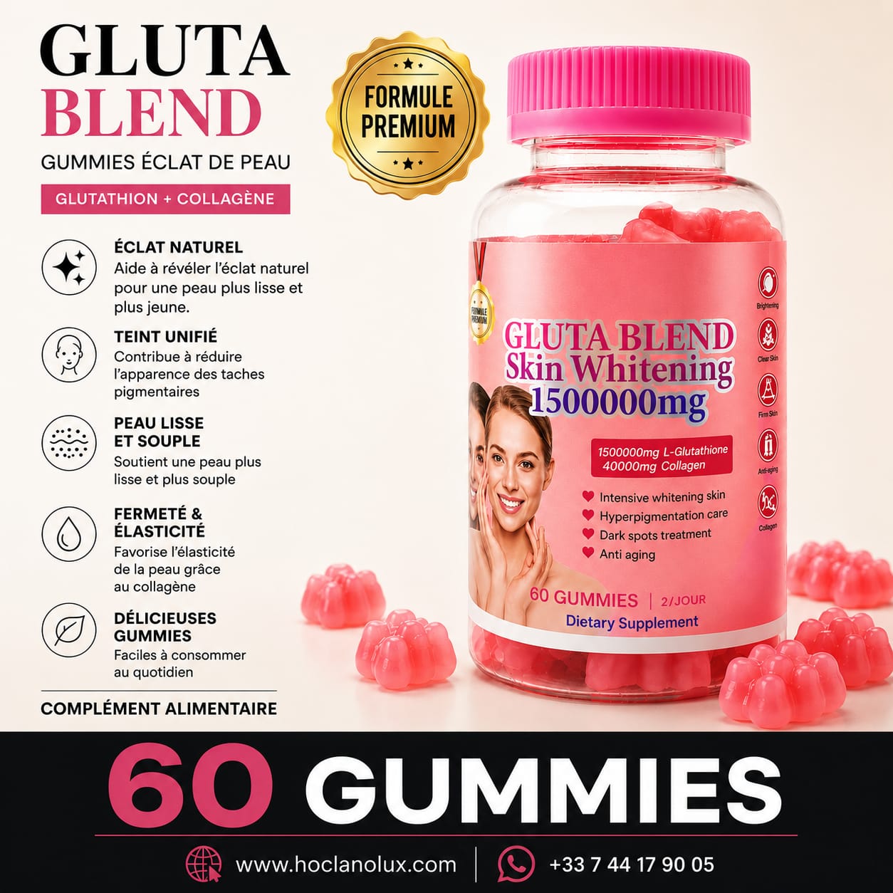 GLUTA BLEND 1.500.000 mg: formule Premium